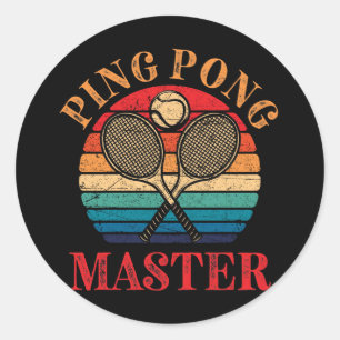 Sticker Rond Ping Pong Master Table Tennis Paddle