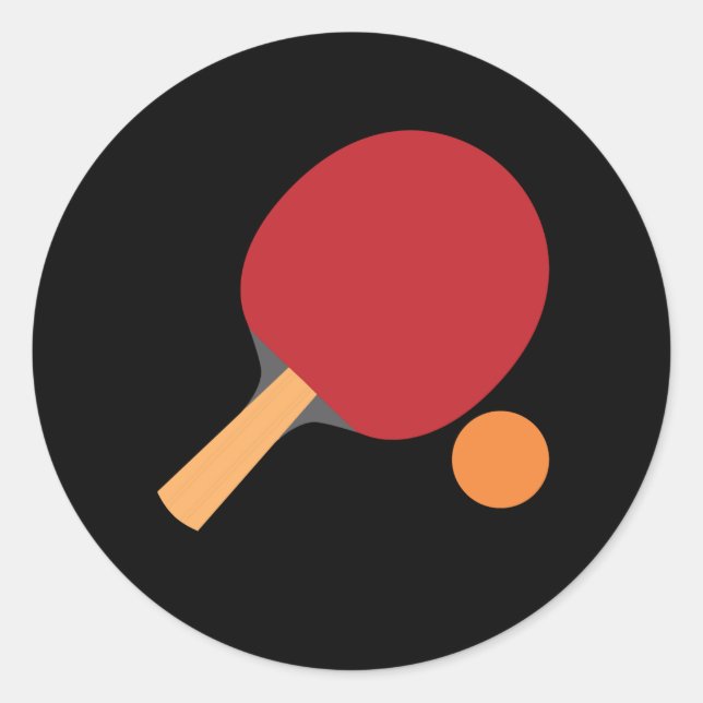 Sticker Rond Ping Pong Paddles Drôle Table Tennis Sports Long (Devant)
