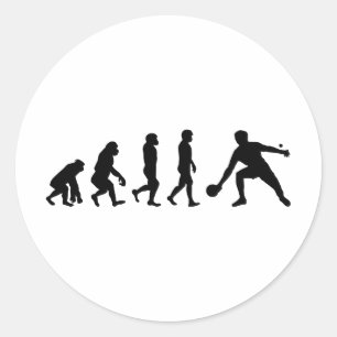 Sticker Rond Ping Pong Player Table Tennis Coach Evolution