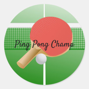 Sticker Rond Ping Pong Table Tennis Design