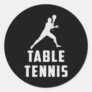 Sticker Rond Ping Pong Table Tennis Paddle Joueur Drôle Cadeau