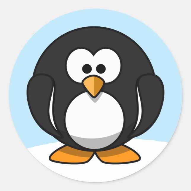 Sticker Rond Pingouin (Devant)