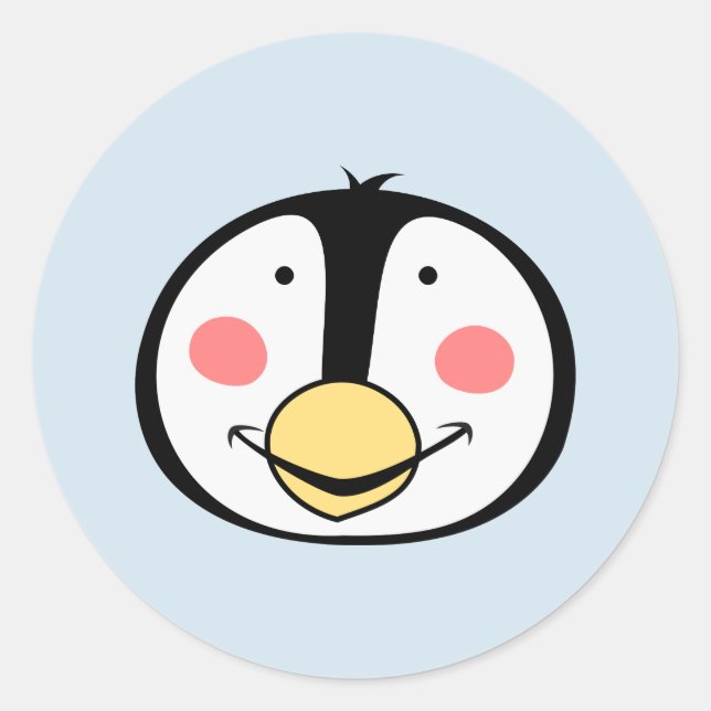 Sticker Rond Pingouin (Devant)