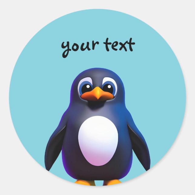 Sticker Rond Pingouin (Devant)