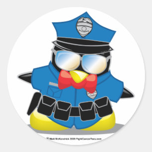 Sticker Rond Pingouin de police