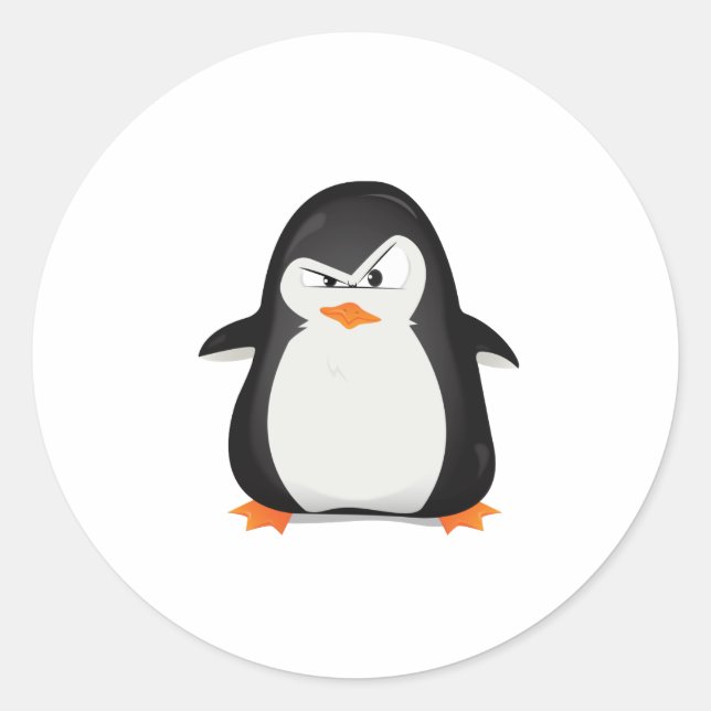 Sticker Rond Pingouin en colère (Devant)