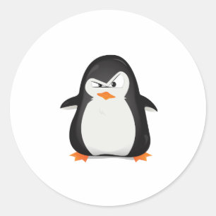 Sticker Rond Pingouin en colère
