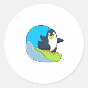 Sticker Rond Pingouin en Snowboardeur avec Sonowboard.PNG
