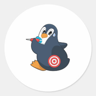 Sticker Rond Pingouin fléchettes fléchettes