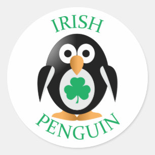 Sticker Rond Pingouin irlandais