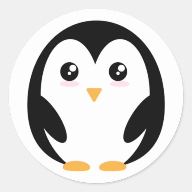 Sticker Rond pingouin mignon (Devant)