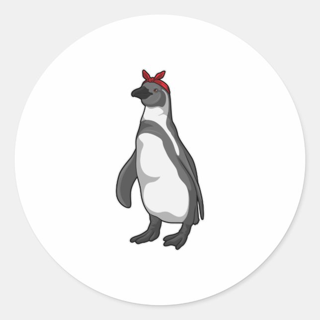 Sticker Rond Pingouin with bandana (Devant)