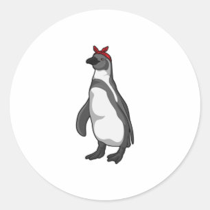 Sticker Rond Pingouin with bandana