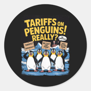 Sticker Rond Pingouins Tarifaires Chaussures Heard Island Funny