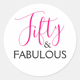 Sticker Rond Pink 50 et fabuleuse fête d'anniversaire