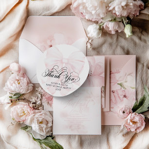 Sticker Rond Pink Bow moderne Élégant Baby shower fille