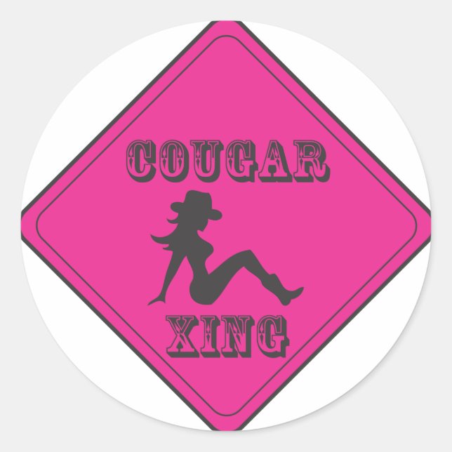 Sticker Rond Pink Cougar Crossing (Devant)