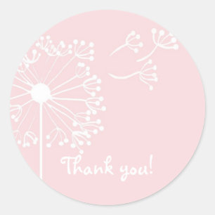 Sticker Rond Pink Dandelion stationnaire