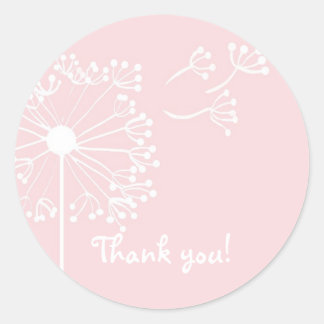 Sticker Rond Pink Dandelion stationnaire