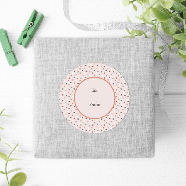 Sticker Rond Pink d'hiver Pastel Amusants Pois Noël (Créateur téléchargé)