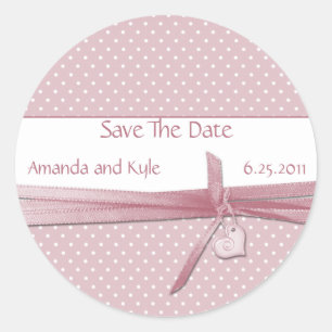 Sticker Rond Pink Dotée Suisse Enregistrer L'Autocollant Date