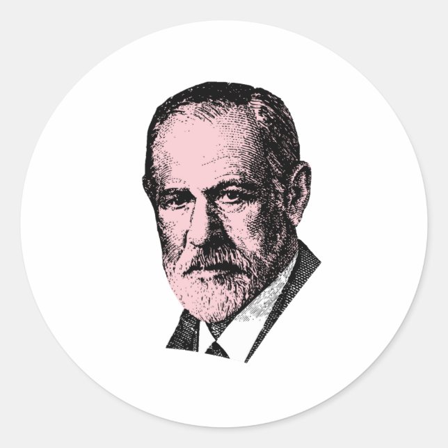 Sticker Rond Pink Freud Sigmund Freud (Devant)
