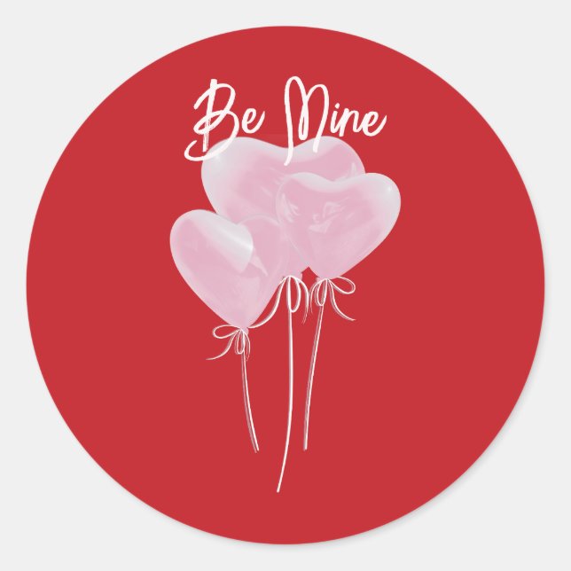 Sticker Rond Pink Hearts  (Devant)