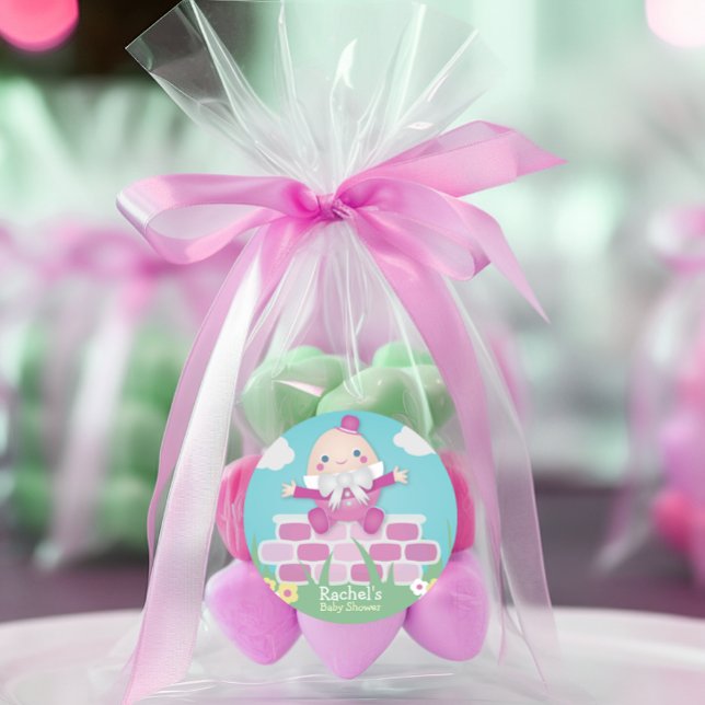 Sticker Rond Pink mignon Baby shower vide (Créateur téléchargé)