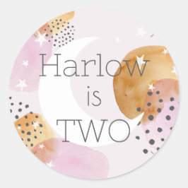 Sticker Rond Pink Moon deux la lune