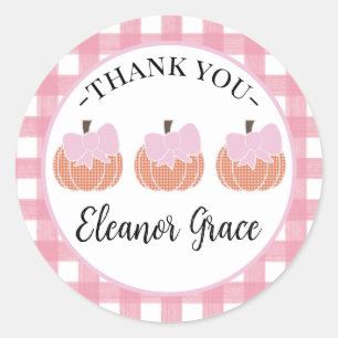Sticker Rond Pink Notre Petit Citrouille Premier Anniversaire M