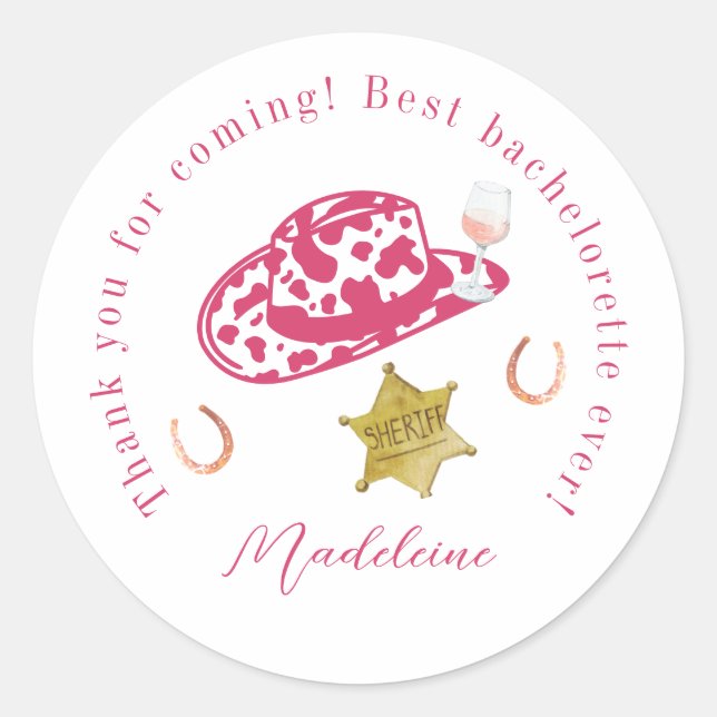 Sticker Rond Pink Personnalisé Casquette de fille-fille Pays Ba (Devant)