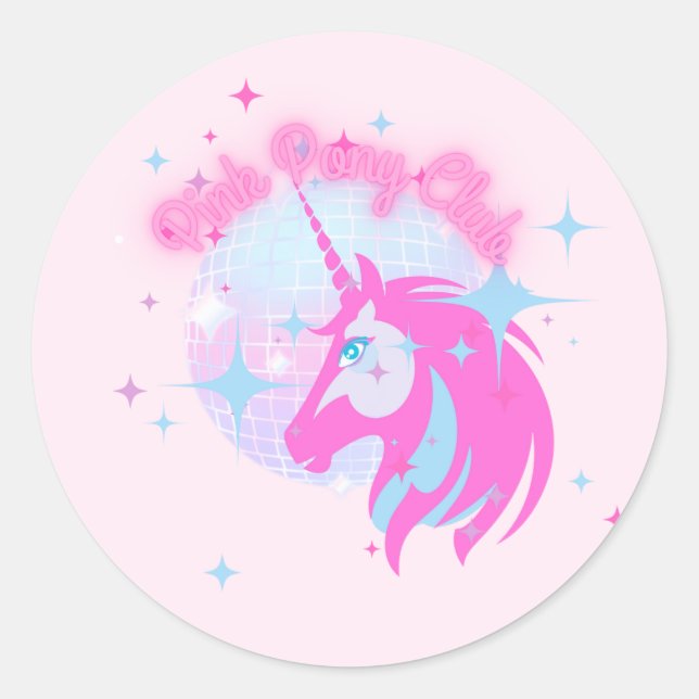 Sticker Rond Pink Pony Club (Devant)