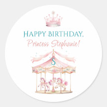 Pink Princess Carousel Magique 1er anniversaire fi