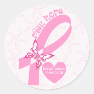 Sticker Rond Pink Ribbon Sensibilisation au cancer du sein