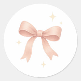 Sticker Rond Pink satin bow