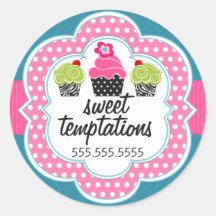 Pink Turquoise Cupcake Bakery