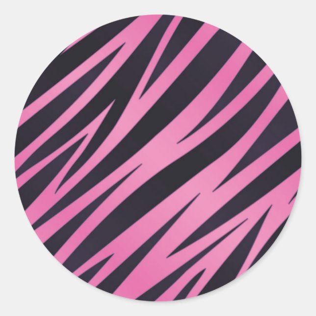 Sticker Rond Pink Zebra Stripe (Devant)