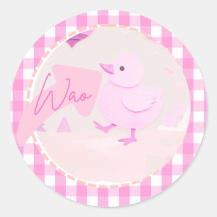 Sticker Rond Pinki chik