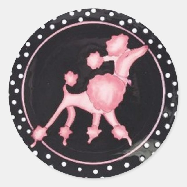 Sticker Rond pinkpoodlebg (Devant)