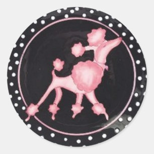 Sticker Rond pinkpoodlebg
