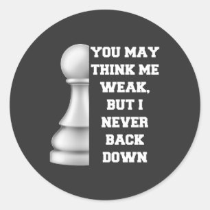 Sticker Rond Pion blanc Force d'échecs Stratégie de résilience 