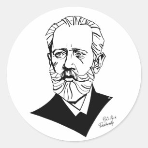 Sticker Rond Piotr Tchaïkovski