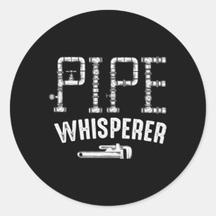 Sticker Rond Pipe Whisperer Water Pipe Master Plumber