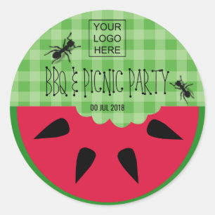 Sticker Rond Pique-nique BBQ d'été Fête d'entreprise personnali