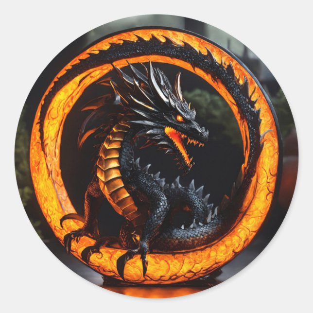 Sticker Rond Piqueur de dragon (Devant)
