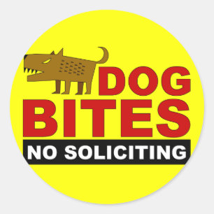 Sticker Rond Piqûres de chien, pas d'autocollant