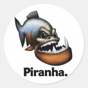 Sticker Rond Piranha Piranha.