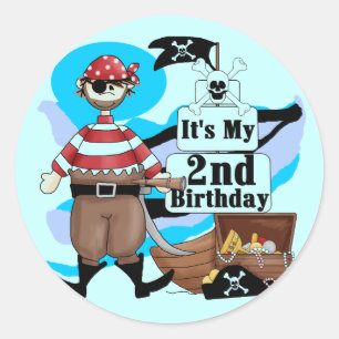 Sticker Rond Pirate 2e anniversaire T-shirts et cadeaux