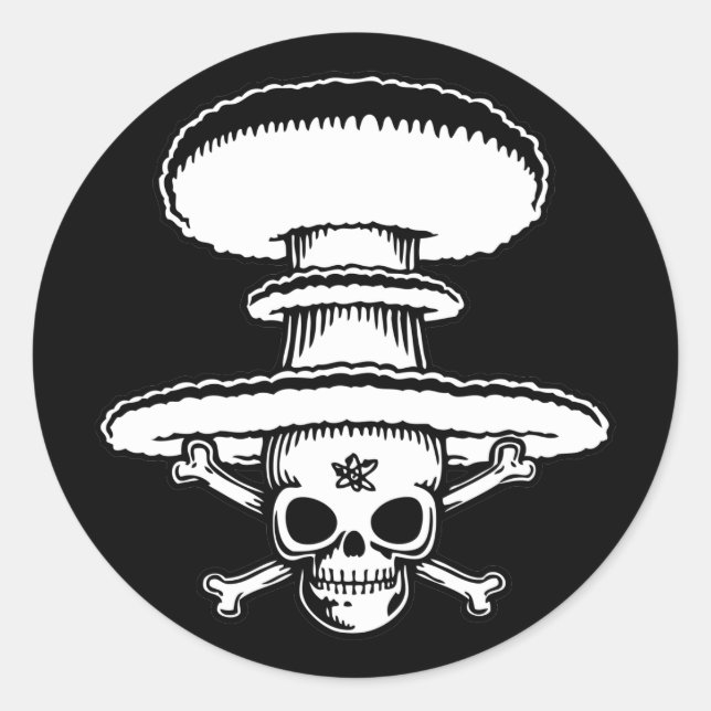 Sticker Rond Pirate atomique (Devant)