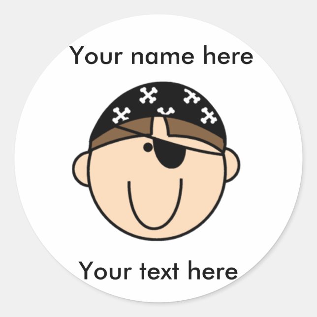 Sticker Rond Pirate Brown Haired customisé (Devant)